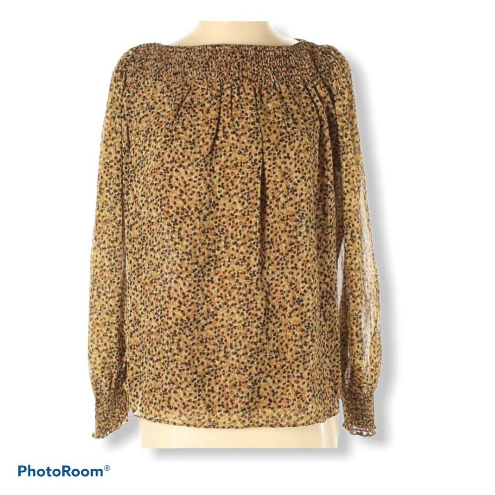 Textile Elizabeth and James leopard off shoulder blouse size small